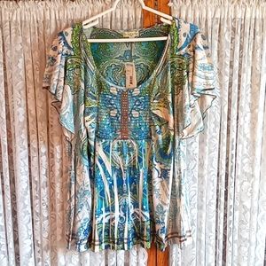 Live and Let Live ruffle sleeved top,  NWT plus size 3X